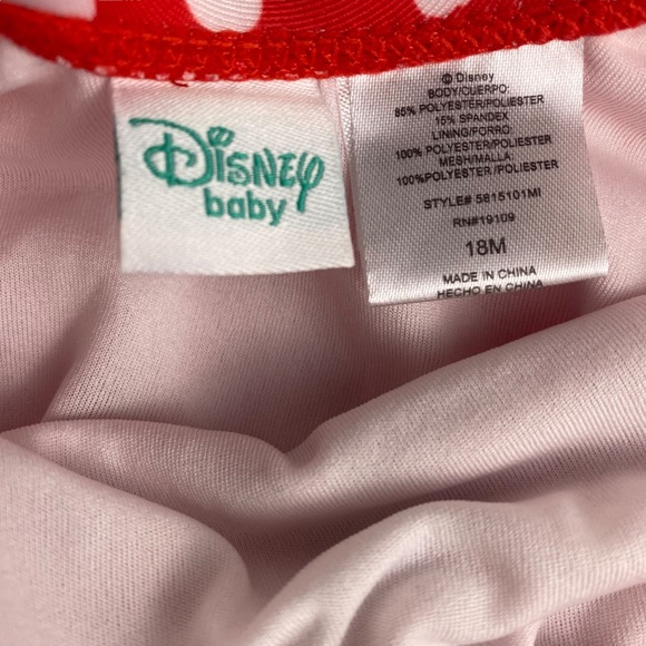 Disney Baby Minnie Mouse 1 Piece Bathing Suit - Size 18M - Picture 6 of 7